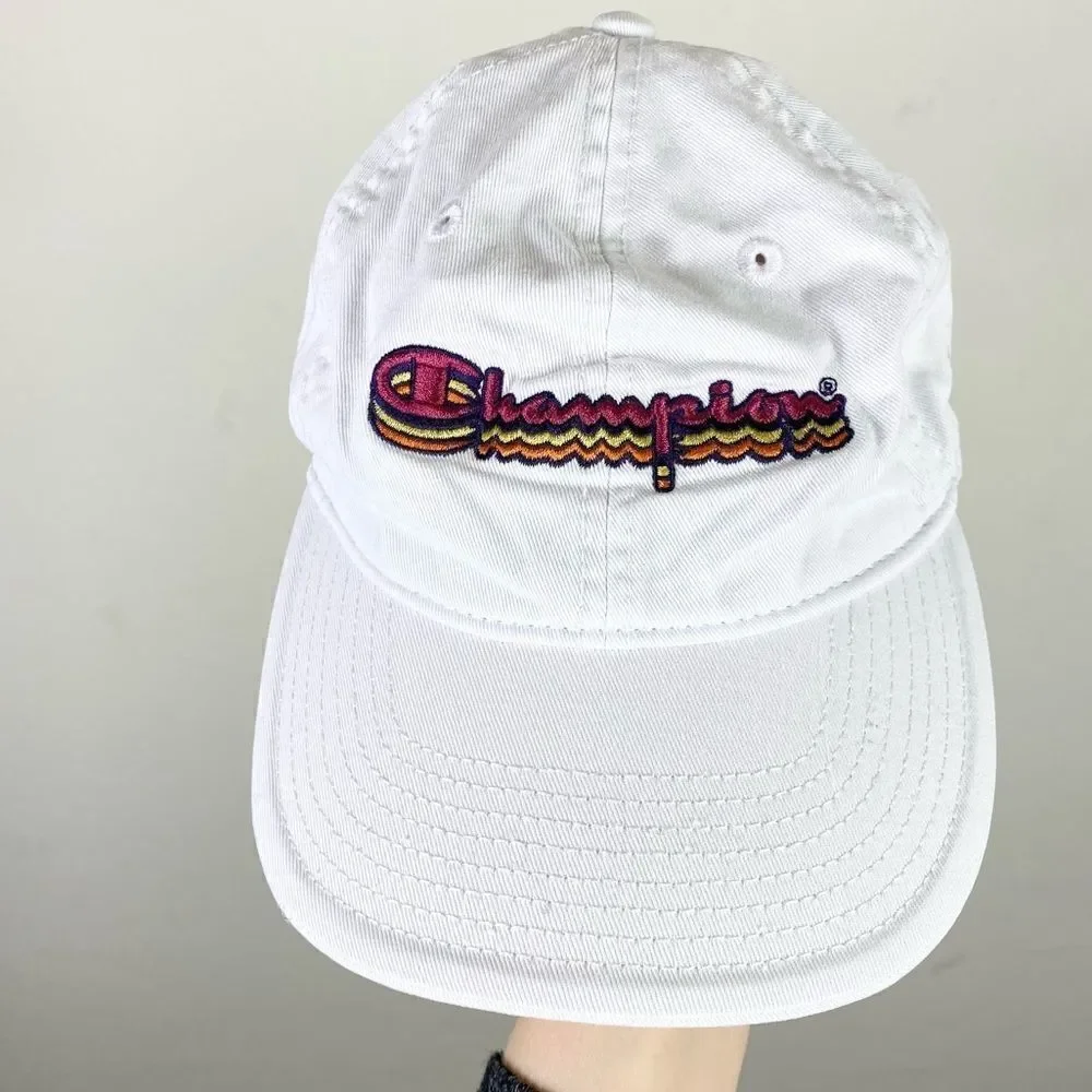 Champion White Spellout Baseball Cap Hat